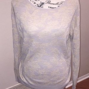 Loft lightweight pullover sweater beige with gold